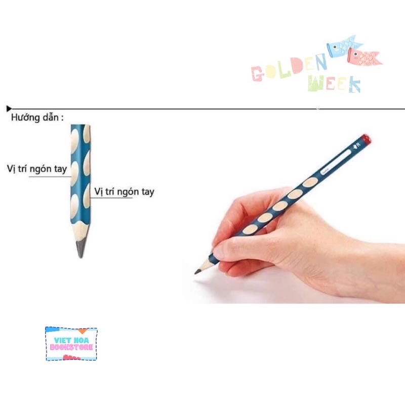 Bút chì định vị tay cầm 2B Cao cấp _ 12 bút tặng kèm 1 gọt bút chì