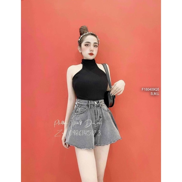 Quần váy jean xòe lưng cao q1904