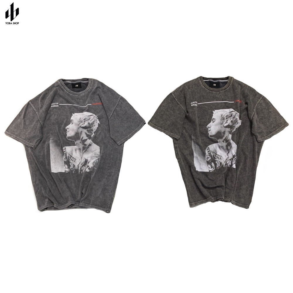 ÁO THUN TAY LỠ WASH XÁM IN HÌNH JB SIÊU ĐẸP (ảnh thật 100%) | BigBuy360 - bigbuy360.vn