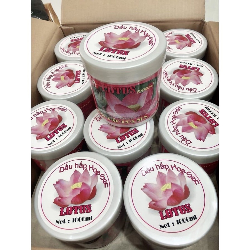 HẤP DẦU LK HOA SEN - BẠC HÀ - HẠNH NHÂN - JOJOBA - BƠ - MẬT ONG - HOA LAN DƯỠNG TÓC SUÔN MỀM BÓNG MƯỢT 1000ML