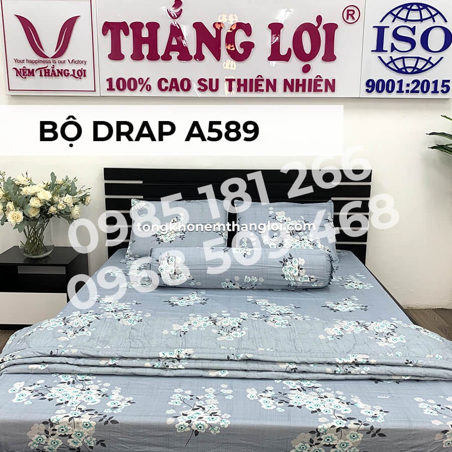 [Ảnh Thật] A589 - Bộ Drap Cotton 4 món Thắng Lợi Chính Hãng