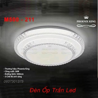 Đèn ốp trần led d500 ánh sáng 3 chế độ công xuất 36w - bảo hành 2 năm