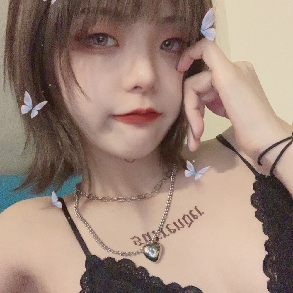 Dây chuyền hai lớp mặt hình trái tim cá tính sành điệu cho nữ
