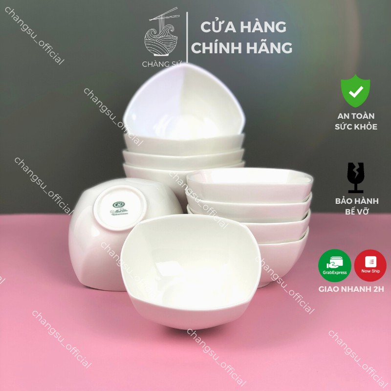 Bộ bát vuông ăn cơm - Set bát chè tráng miệng 6 và 10 chén vuông