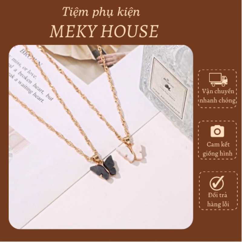 Vòng cổ dây chuyền nữ màu vàng gắn hình cánh bướm thanh cách lịch sang trọng