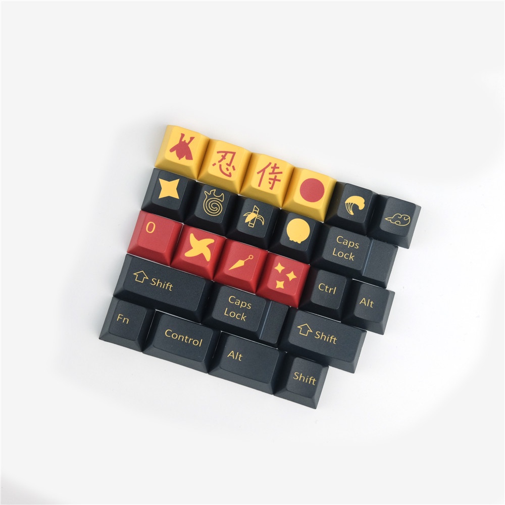 Set keycap Camping và Samurai Cherry profile 127 phím, chất liệu thick PBT, in dye sub 5 mặt lắp vừa hết layout phím cơ