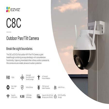 Camera IP EZVIZ C8C hồng ngoại không dây 2.0 Megapixel ngoài trời
