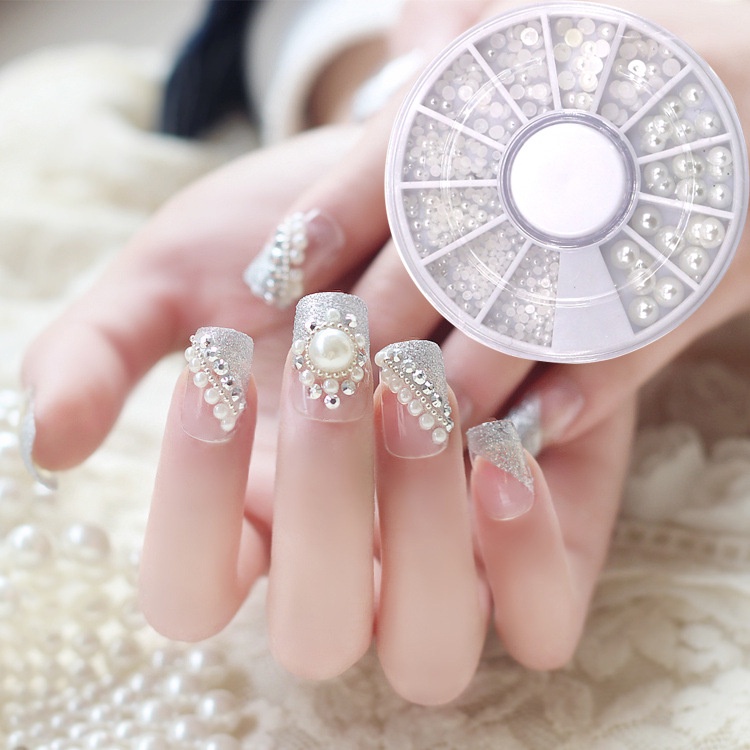 Đá ngọc trai nửa nhân tạo trang trí móng