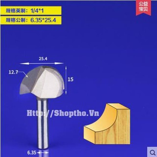 Mũi phay TIDEWAY đánh rãnh tròn cốt 6.35mm