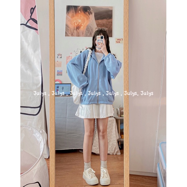 Áo khoác hoodie nỉ tăm dáng rộng (ảnh thật shop chụp kèm video) | BigBuy360 - bigbuy360.vn