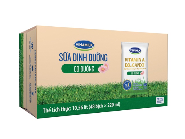 Thùng 48 Bịch Sữa tiệt trùng Vinamilk có đường 220ml/bịch
