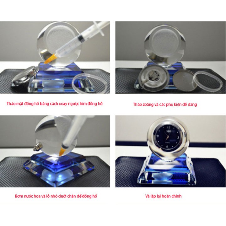 Nước Hoa Đồng Hồ Pha Lê Trang Trí Taplo - Khử Mùi Hôi, Chống Say Xe