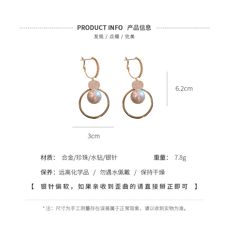 Khuyên Tai Tròn Lớn Đính Đá Pha Lê Thời Trang Cho Nữ