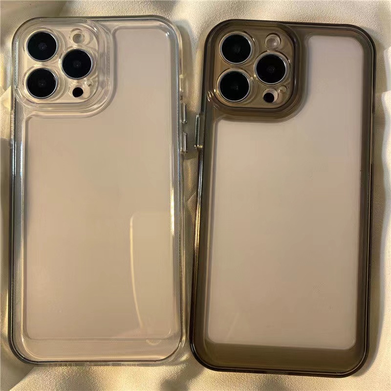 Ốp Điện Thoại Cứng Viền Dẻo Màu Sắc Sang Trọng Chống Sốc Cho iPhone 14 13 12 11 Pro Max XR X XS 6 7 8 Plus SE Mini