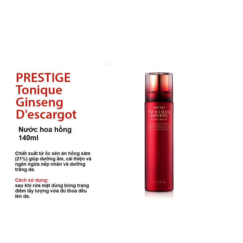 Bộ Dưỡng Da Ốc Sên Hồng Sâm It's skin PRESTIGE Ginseng D'escargot Special SET