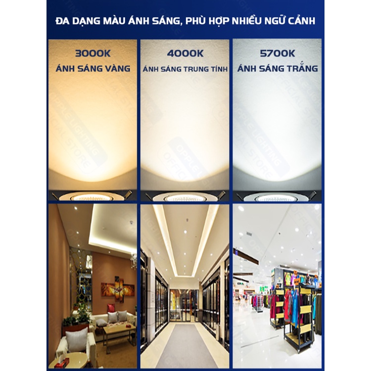 Bộ Đèn OPPLE LED Chiếu Điểm Âm Trần HS - Tia Sáng Sắc Nét, Tiết Kiệm Năng Lượng - Hàng Chính Hãng