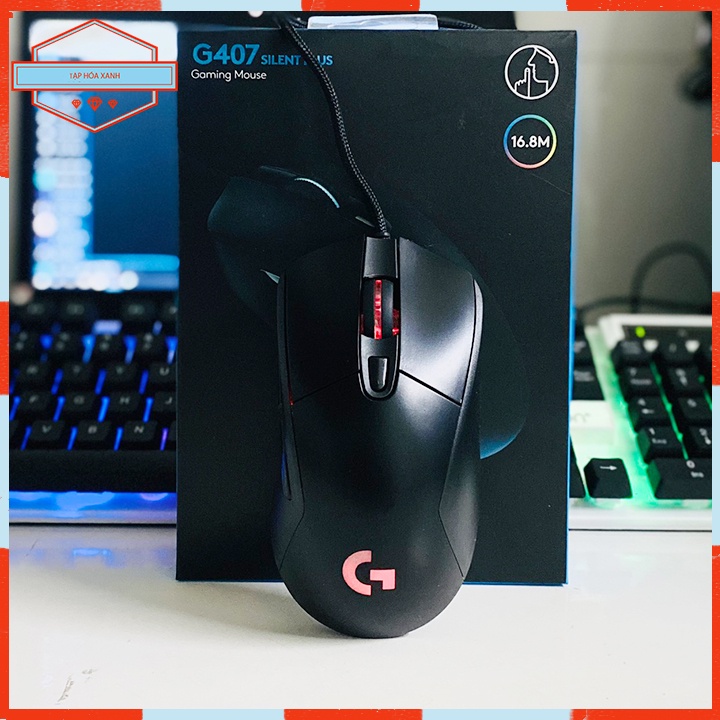 Chuột Máy Vi Tính Laptop Gaming Có Dây MOUSE LOGITECH USB G407 Đèn Led Chuyên Game