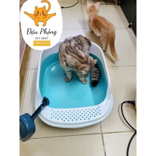 Chậu đi vệ sinh chó mèo, Khay vệ sinh cho mèo, Khay đựng cát thành cao cho mèo