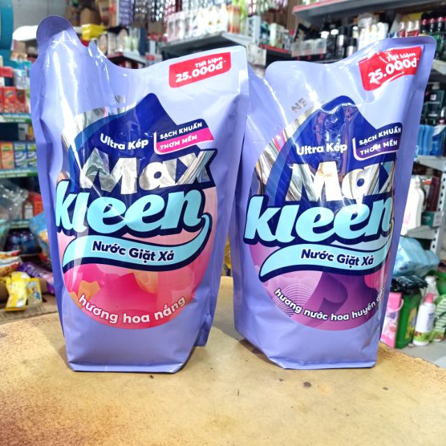 ,(Giảm giá sốc) COMBO 2 TÚI NƯỚC GIẶT MAXKLEEN TÚI-2,4 kg