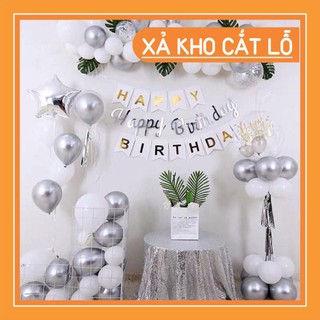 Set bóng bay trang trí sinh nhật MS003 [ GIỐNG ẢNH- ĐỘC QUYỀN- TẶNG KÈM BƠM TAY VÀ BĂNG KEO] tone lạnh lùng