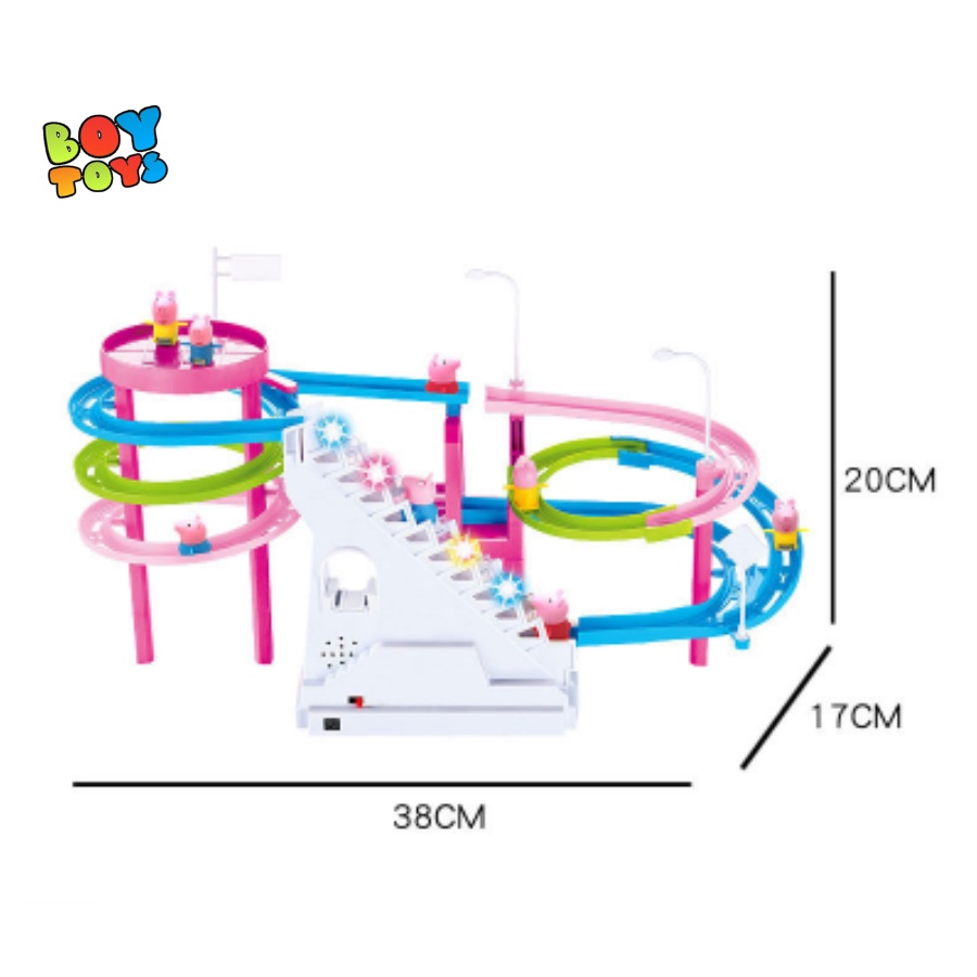 [SIZE LỚN]Đồ chơi khủng long Dinosaur, heo peppa leo thang có nhạc và đèn, chuyển động thú vị cho bé thỏa sức vui chơi