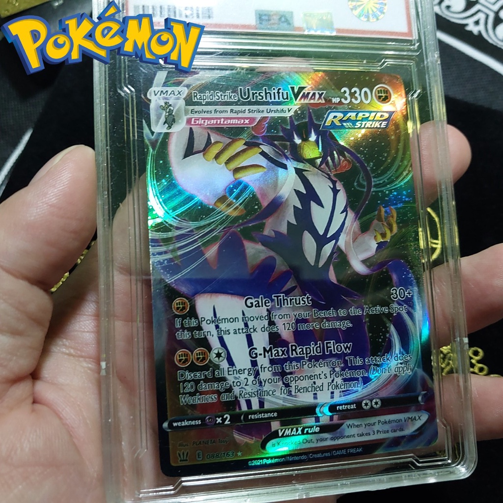 Thẻ Pokemon truyền thuyết Vmax Urshifu 088 163 Võ sư siêu cấp Dynamax tặng kèm bọc Top loader 1459 8