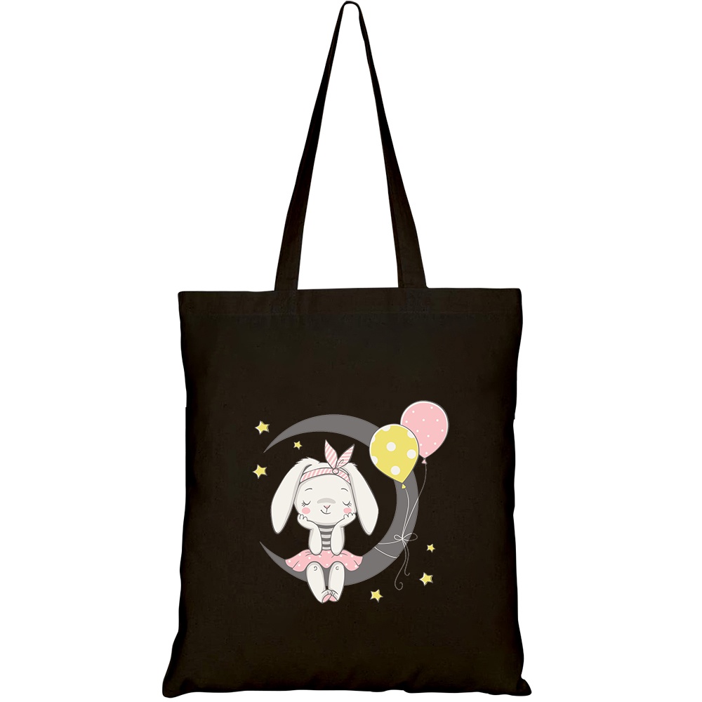 Túi vải tote canvas HTFashion in hình giấc mơ của thỏ HT260