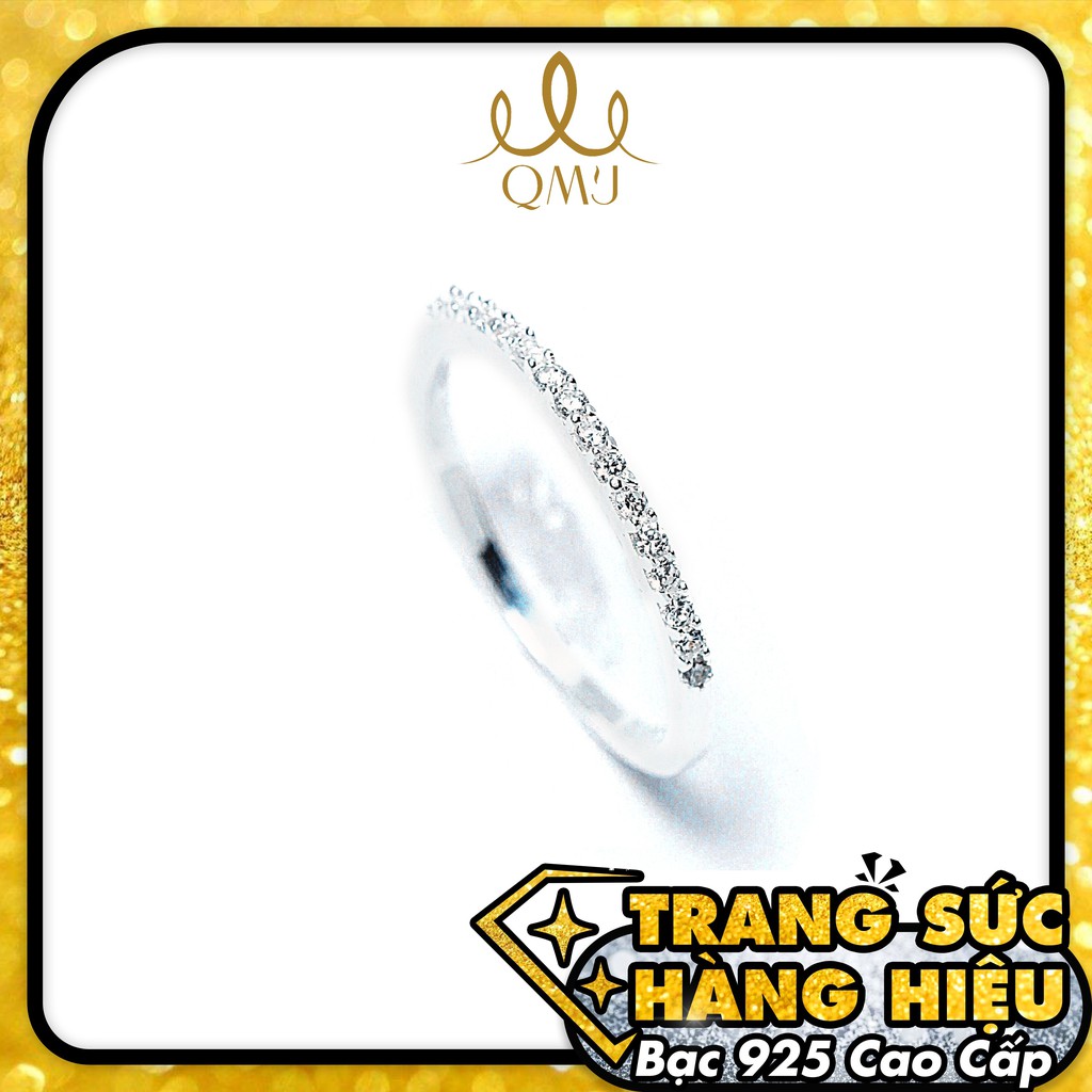 Nhẫn bạc QMJ Mong manh nạm đá đơn giản - Q002