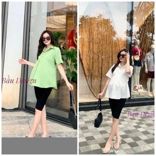 Bầu Design - Áo sơ mi bầu ly bụng