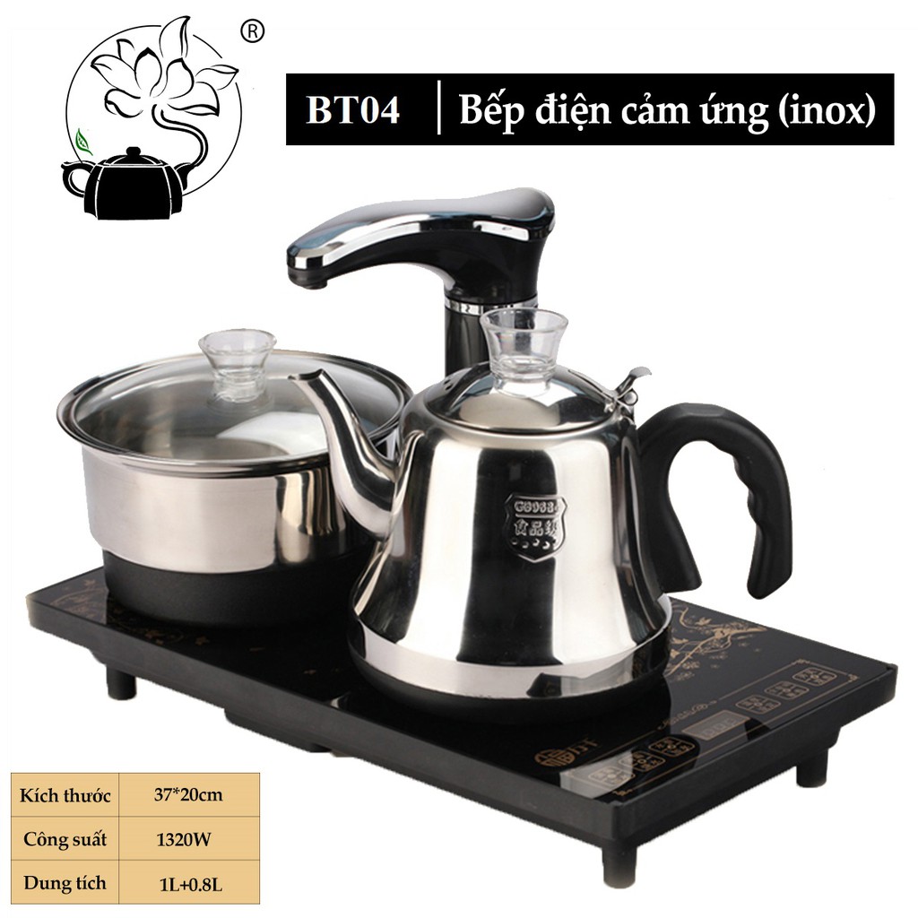 Bếp Điện Đun Nước Inox304 Pha Trà Tự Động Xoay hoàn toàn cảm ứng 100%