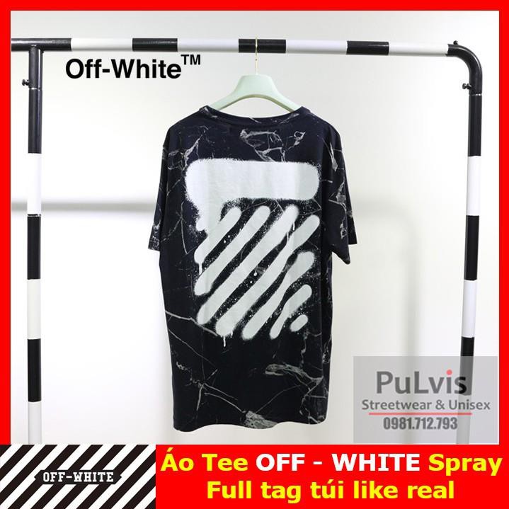 ⚡️[CHỈ 1 NGÀY] - Tee OFF WHITE Spray ĐEN , áo thun OFF WHITE cao cấp full tag túi (Gin Store)