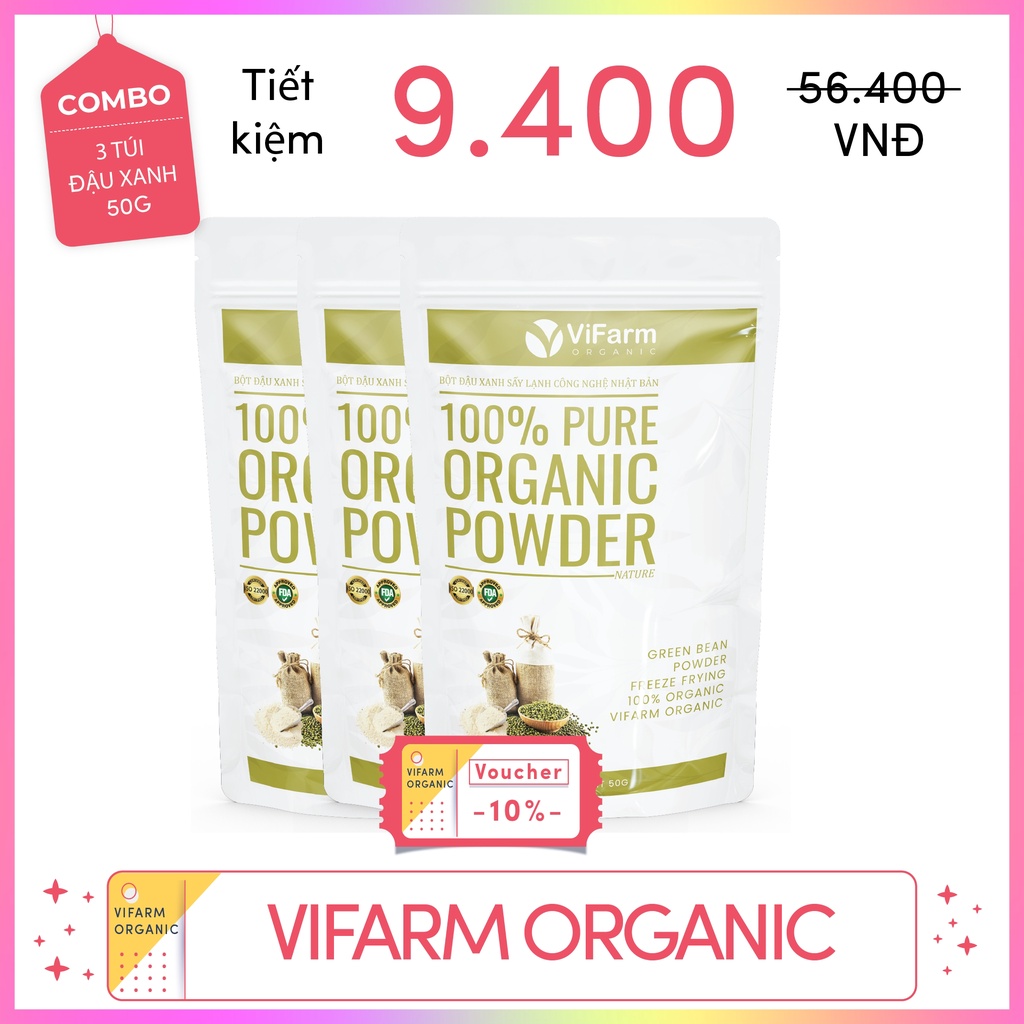 Bột Đậu Xanh Nguyên Chất 50g Làm Đẹp Da Tự Nhiên, Làm Bánh, Nấu Cháo