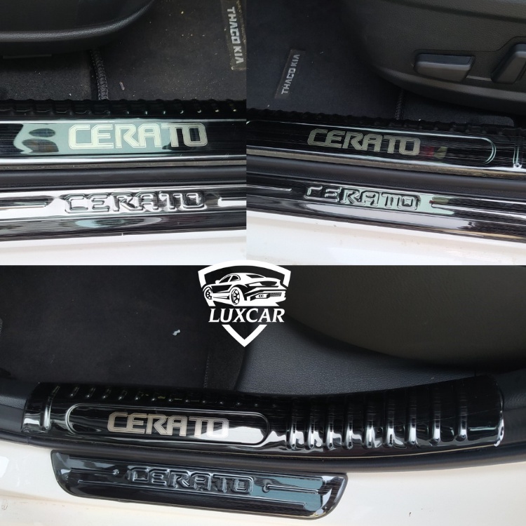 Ốp bậc cửa xe KIA CERATO 2019-2020 | LUXCAR chất liệu INOX-TITAN cao cấp