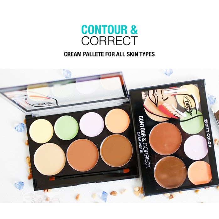 [CHÍNH HÃNG] Bảng Tạo Khối Và Che Khuyết Điểm, Highlight 7 Ô City Color Contour &amp; Correct Pro Cream Palette