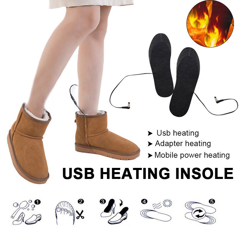 Miếng lót giày sưởi ấm chân sử dụng điện sạc USB