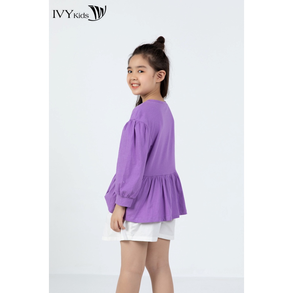 [NHẬP WABRTL5 GIẢM 10% TỐI ĐA 50K ĐH 250K ]Áo thun bé gái dáng peplum Happy IVY moda MS 58G1401