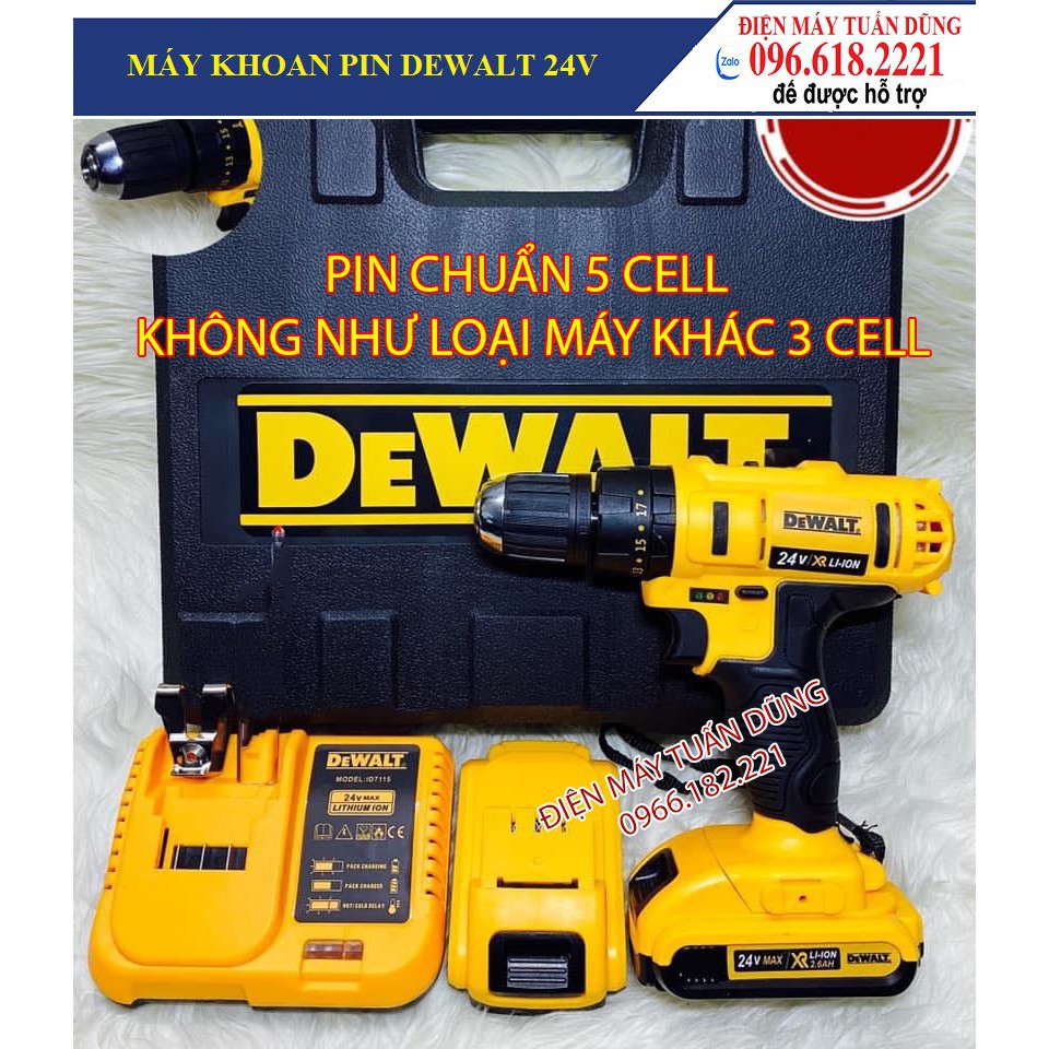 [Hàng đẹp - Giá đẹp] Máy khoan pin Dewalt 24V_CÓ BÚA