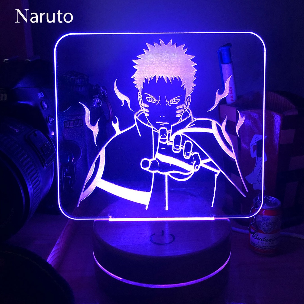 Đèn Led Anime NARUTO Đèn Led 16 Màu Hình Nhân Vật Hoạt Hình, Đèn Ngủ Led 3d, Cảm Ứng , Điều Khiển Từ Xa