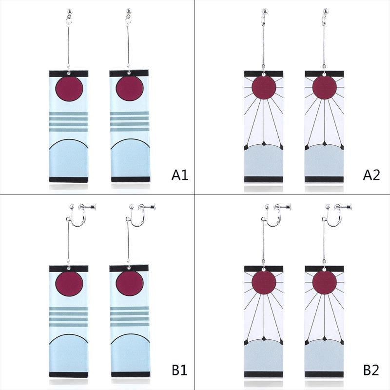 1 cặp bông tai hình nhân vật anime Kimetsu No Yaiba Tanjirou Kamado