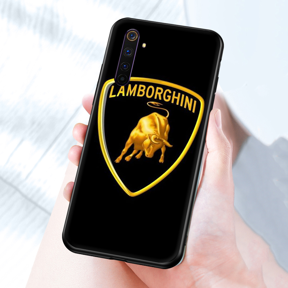 Ốp Điện Thoại Tpu Dẻo Màu Đen In Logo Lamborghini Thời Trang Chống Rơi Cho Realme X7 Pro X7 Narzo 20 Pro Narzo 20 8 Pro 8