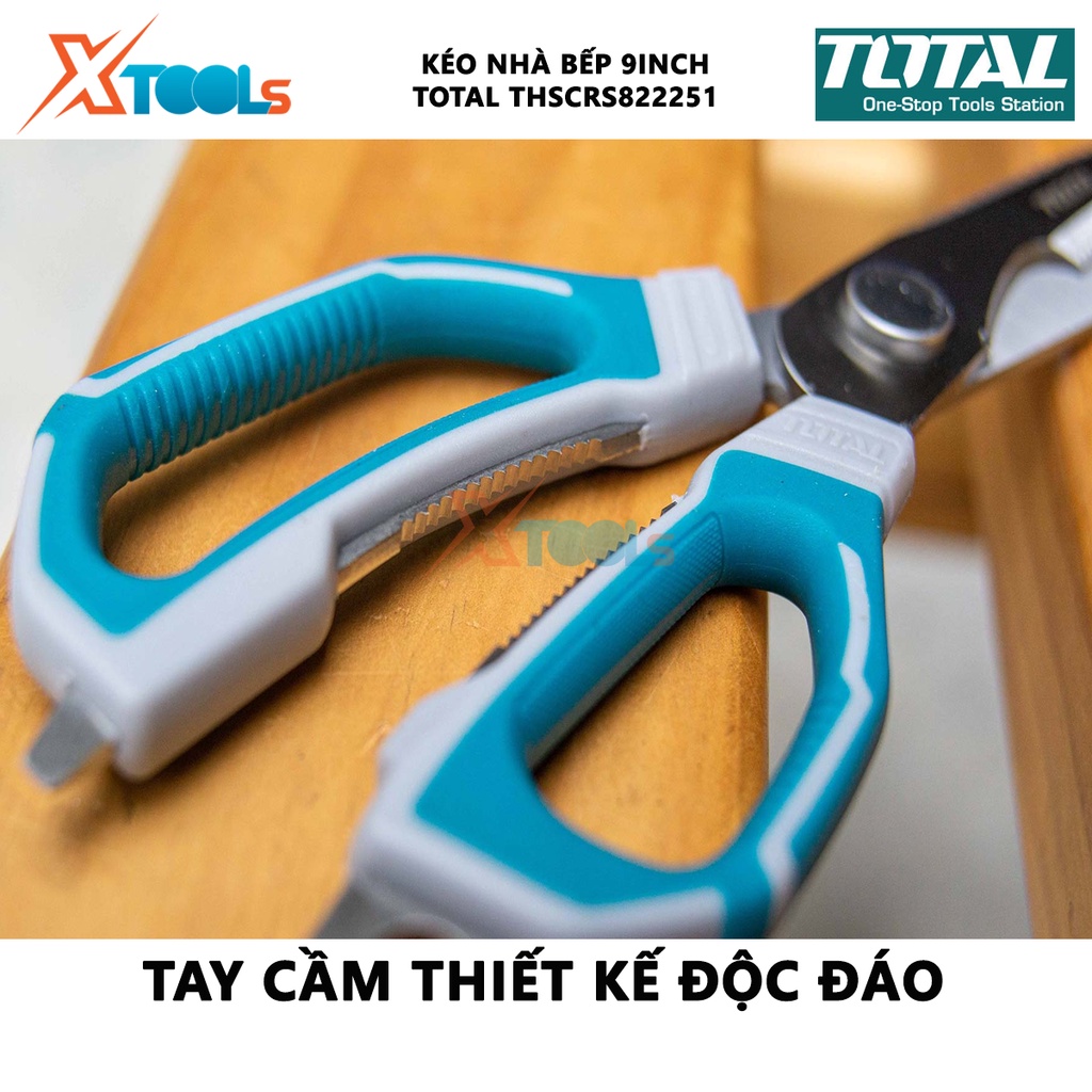 Kéo nhà bếp total THSCRS822251 | dụng cụ cắt dùng thép không gỉ, kích thước 178mm (7&quot;), công dụng như cắt, khui, bẻ [C