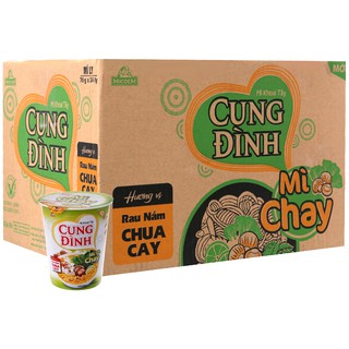 Thùng 24 ly mì chay Cung Đình rau nấm chua cay 70g