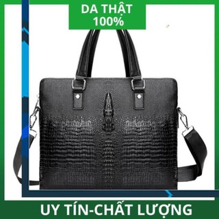 [VIP] [ HÀNG CAO CẤP ] Cặp Đựng Laptop, Túi Xách Da Bò Thật Vân Cá Sấu Sang Trọng Đẳng Cấp [DA THẬT]