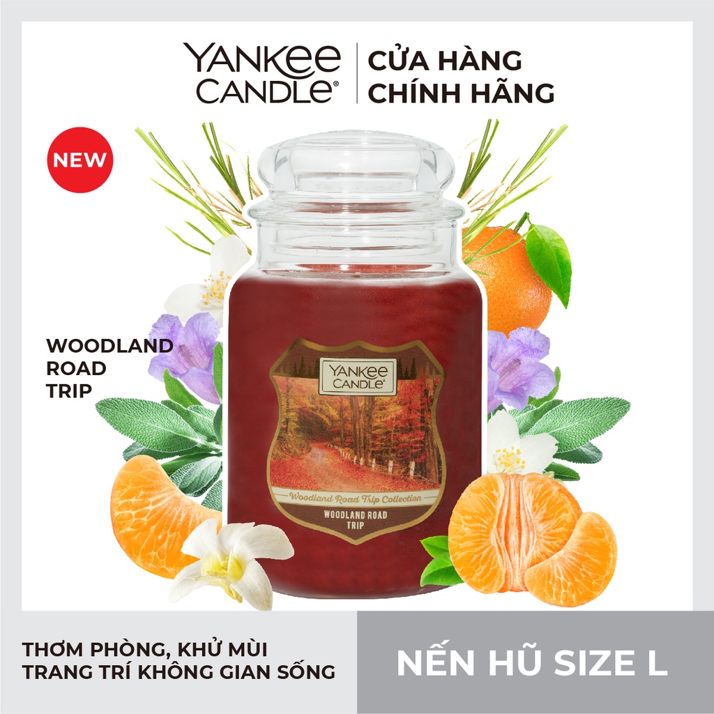 New Arrival - Nến hũ Yankee Candle size L - Woodland Road Trip (623g)