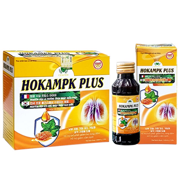 HOKAMPK PLUS – Hỗ trợ giảm ho, bổ phế, long đờm, khản tiếng, đau rát họng (125ml)