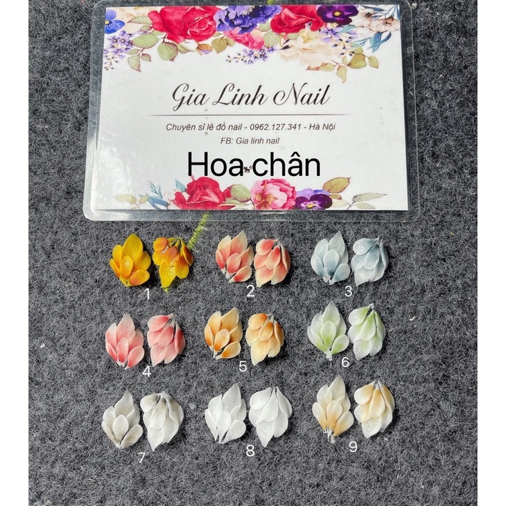 Hoa bột nail gắn móng chân | Hoa đối xứng ( set 2 bông/10 bông )