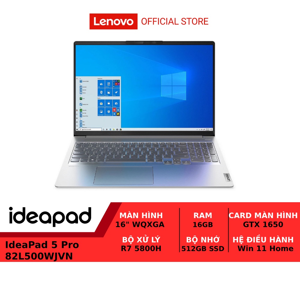 Laptop Lenovo IdeaPad 5 Pro 82L500WJVN R7 5800H|16GB|512GB|GTX 1650|16'' IPS|WIN11