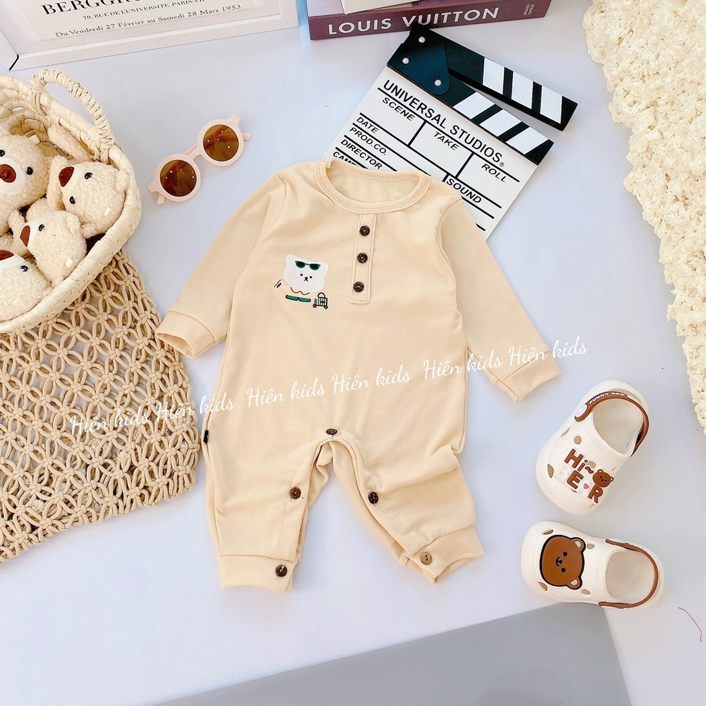 Bộ body cotton nỉ dài tay cho bé trai bé gái