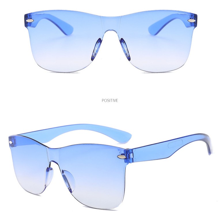 Kính mát không gọng đầy màu sắc dễ thương UV400 cho nam và nữ