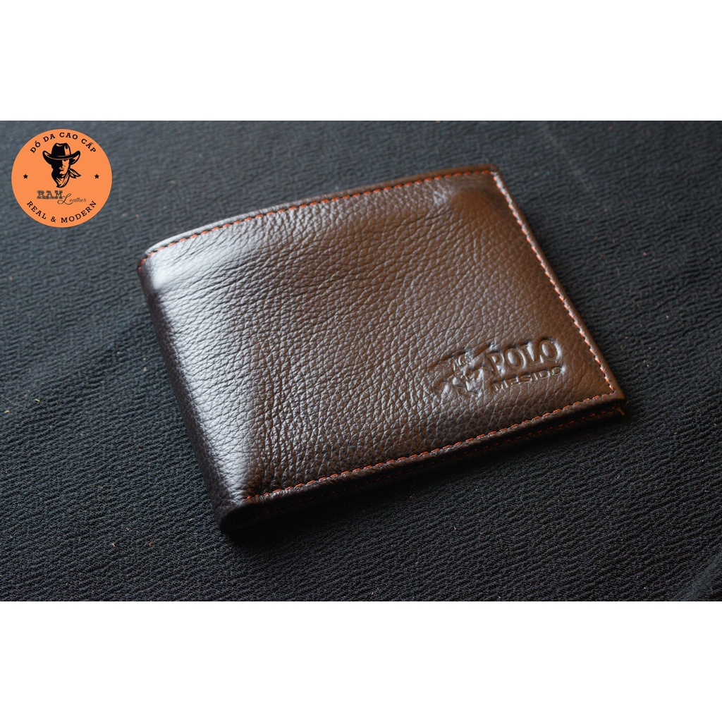 Ví nam da bò màu nâu dáng ngang - RAM Leather